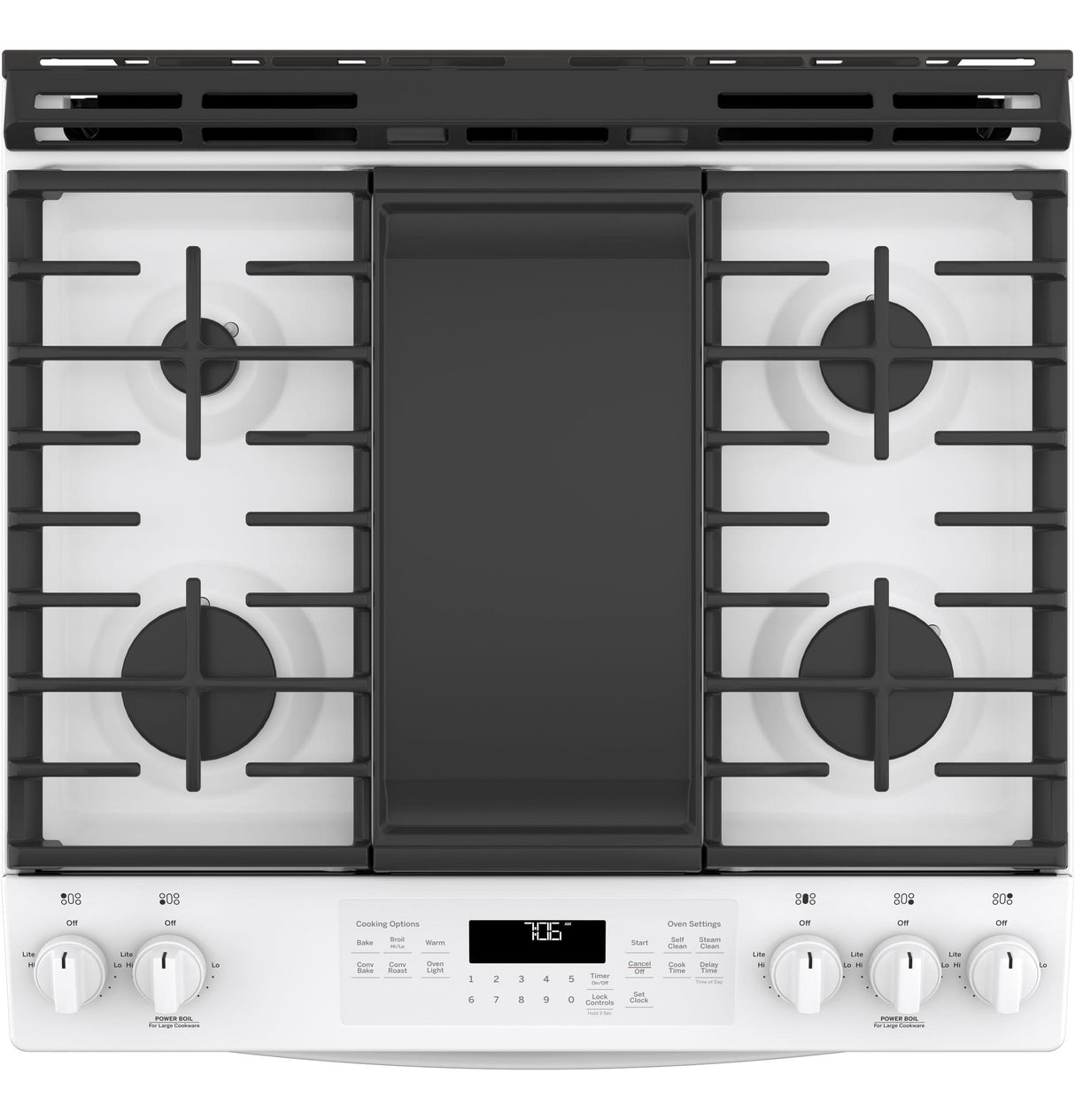 GE® 30" Slide-In Front-Control Convection Gas Range
