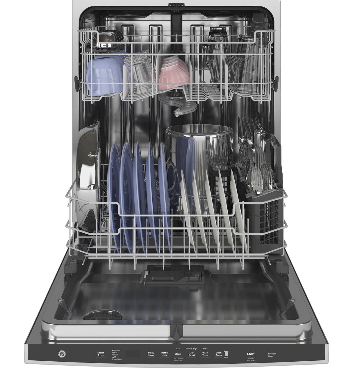GE® ENERGY STAR® Top Control with Stainless Steel Interior Dishwasher with Sanitize Cycle & Dry Boost with Fan Assist