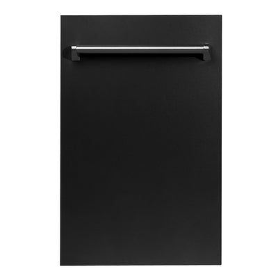 ZLINE 18 in. Compact Top Control Dishwasher with Stainless Steel Tub and Traditional Handle, 52dBa (DW-18) [Color: Black Matte]