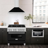 ZLINE 48 in. Convertible Stainless Steel Range Hood with Stainless Steel Handle (KB4STX-48) [Color: Black Matte]