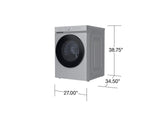 Bespoke 5.3 cu. ft. Ultra Capacity Front Load Washer with Super Speed Wash and AI Smart Dial in Silver Steel