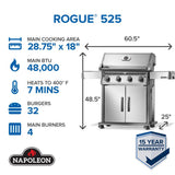 Rogue 525 Gas Grill , Natural Gas, Stainless Steel