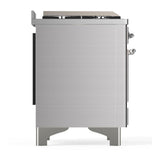 ILVE UM60FQNR3SSC Majestic III 60 inch Dual Fuel Range with 9 Burners and Griddle, Dual Function Burner up to 25,000 BTU (Natural Gas, Solid Door, Stainless Steel, Chrome)