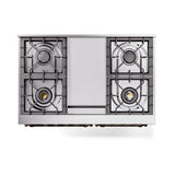 ILVE UND40FNMPAWBLP Nostalgie II Noblesse 40 inch Dual Fuel Range (Liquid Propane, Triple Glass Door, Antique White, Burnished)