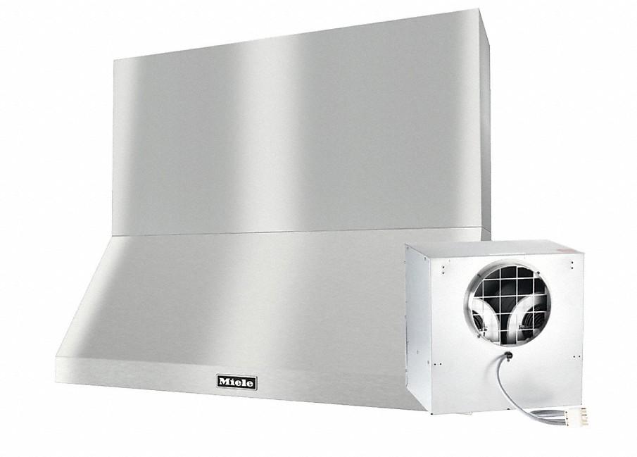 DAR 1250 Set 8 Wall-Mounted Range Hood with Extraction Mode with external XXL motor including 24" chimney cover.