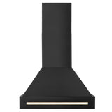 ZLINE 30 in. Autograph Edition Black Stainless Steel Range Hood with Accent Handle (BS655Z-30) [Color: Gold]