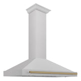 ZLINE 48 in. Autograph Edition Convertible Fingerprint Resistant DuraSnow Stainless Steel Range Hood with Champagne Bronze Handle (KB4SNZ-48-CB) [Color: Champagne Bronze Accents]