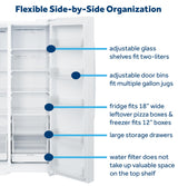 GE® 23.6 Cu. Ft. Counter-Depth Side-By-Side Refrigerator with Extra Tall Dispenser and In-Door Icemaker