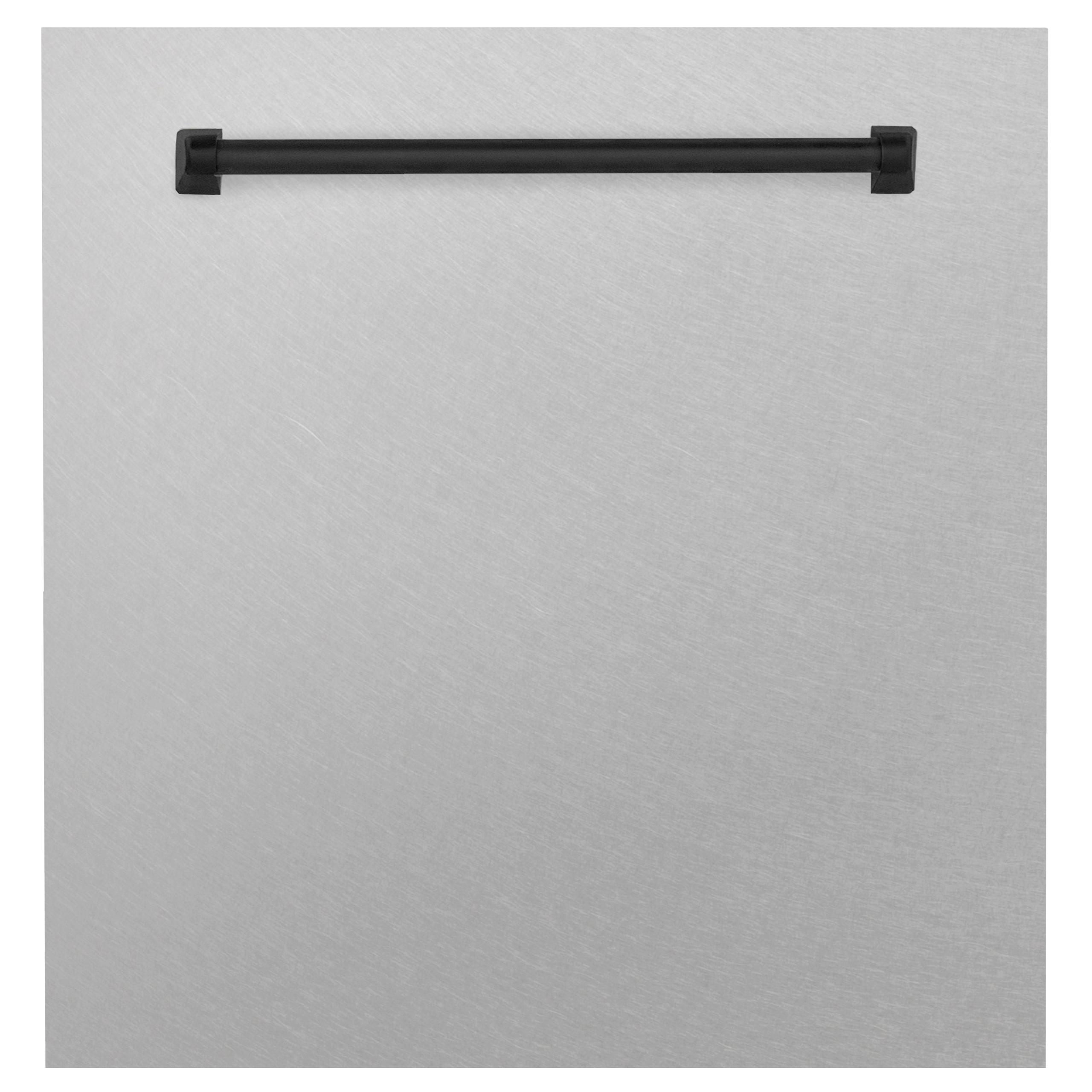 ZLINE 24" Autograph Edition Monument Dishwasher Panel in DuraSnow Stainless Steel (DPMTZ-SN-24) [Color: Matte Black]