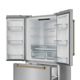 36 Inch 20.3 Cu Ft French Door Counter Depth Refrigerator With Ice Maker In Stainless Steel/bronze  Gordon Ramsay Series
