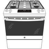 GE® 30" Slide-In Front Control Gas Range