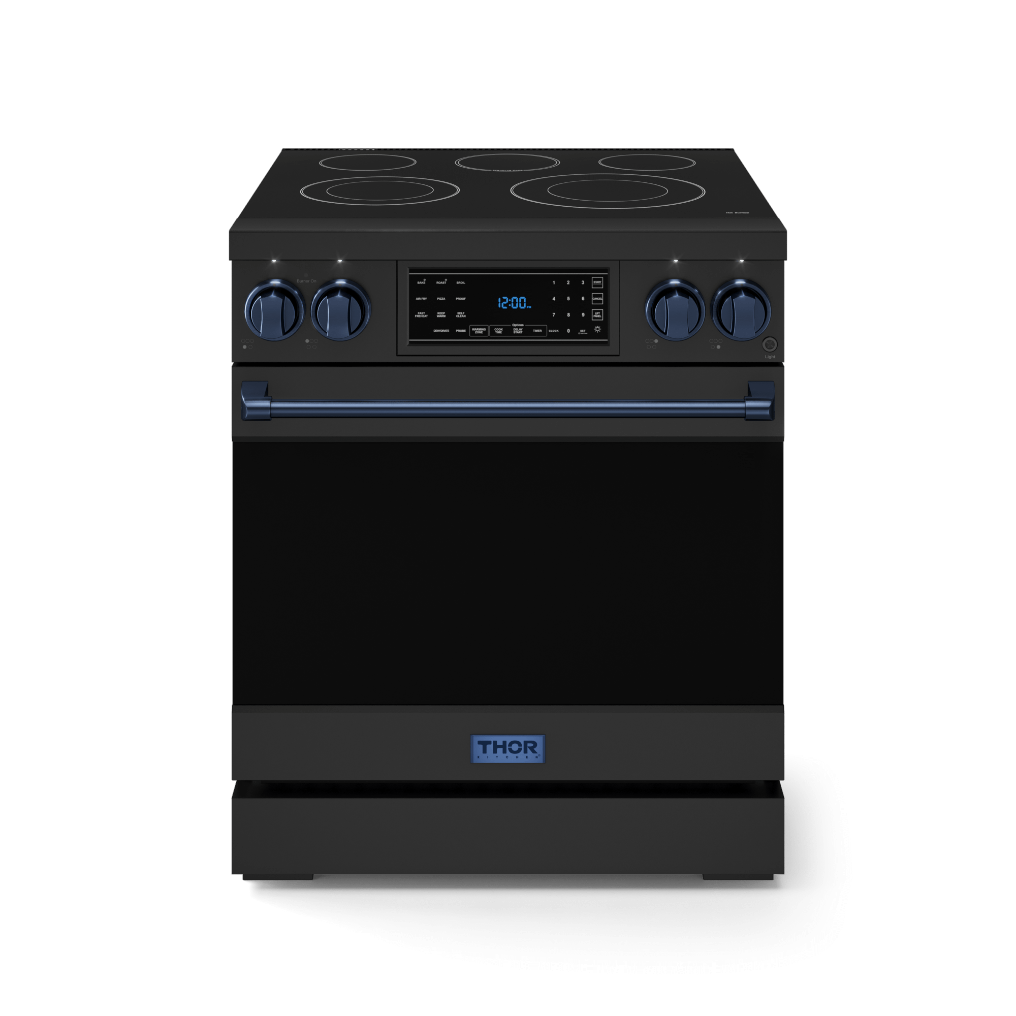 30 Inch Professional Electric Range With Tilt Panel Touch Control In Black/navy Blue  Gordon Ramsay Series