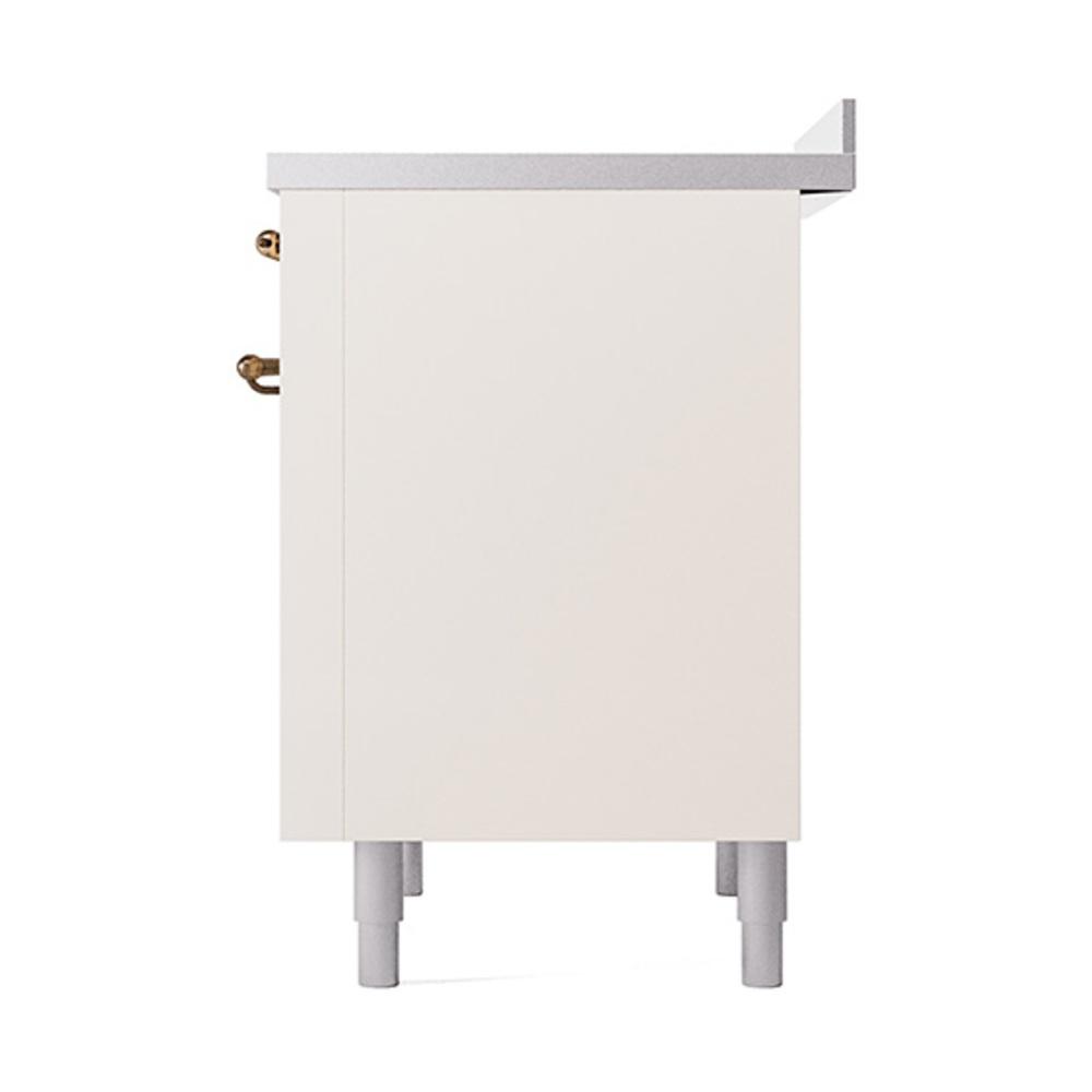 ILVE UNI366QNMPAWB Nostalgie II Noblesse 36 inch Induction Range (Solid Door, Antique White, Burnished)