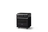30"W. Dual Fuel Range (Finish: Onyx, Trim: Polished Chrome, Fuel: Natural Gas)
