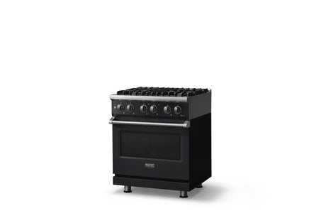 30"W. Dual Fuel Range (Finish: Onyx, Trim: Polished Chrome, Fuel: Natural Gas)