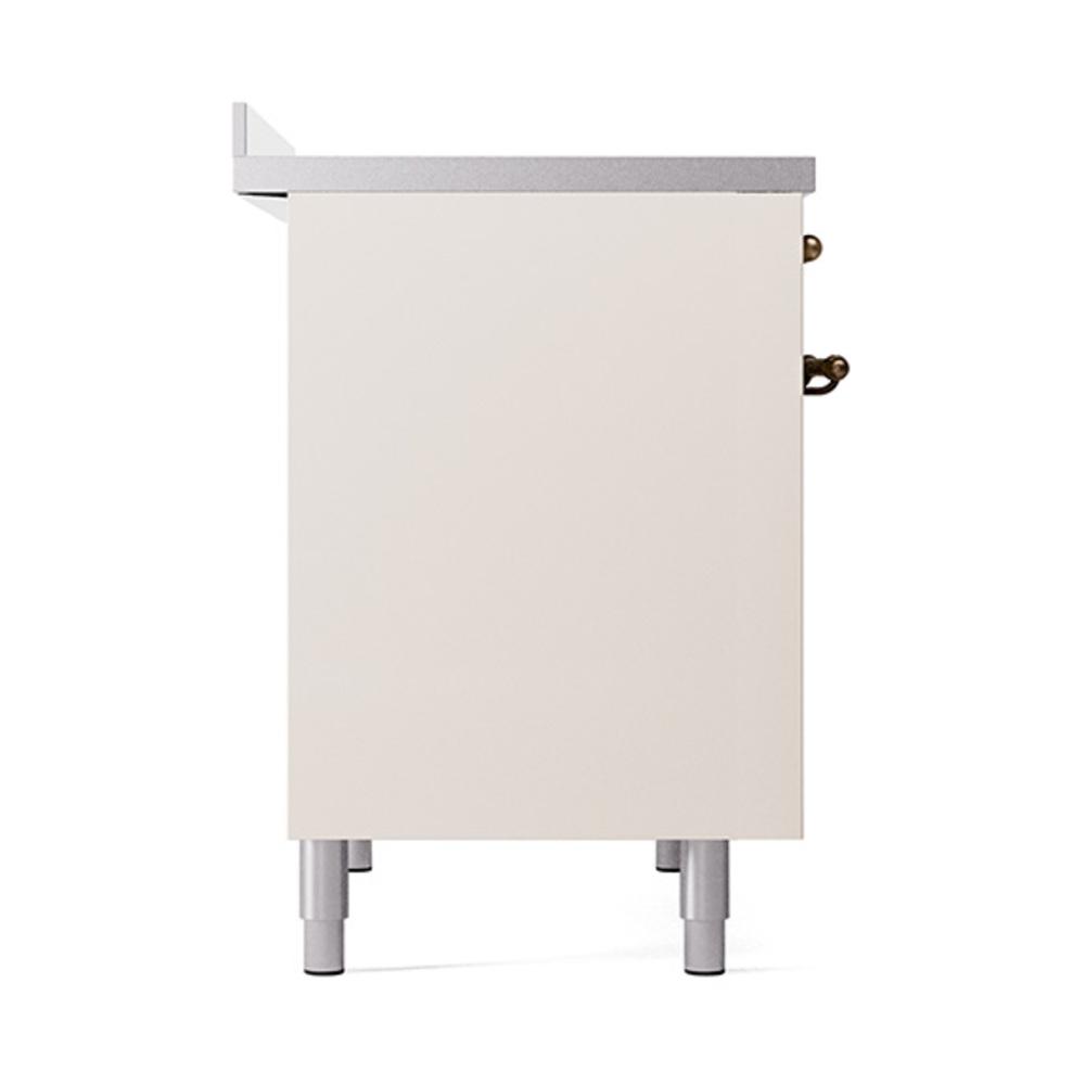 ILVE UNDI406QNMPAWB Nostalgie II Noblesse 40 inch Induction Range (Solid Door, Antique White, Burnished)