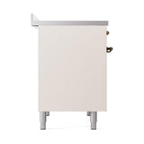 ILVE UNDI406QNMPAWB Nostalgie II Noblesse 40 inch Induction Range (Solid Door, Antique White, Burnished)