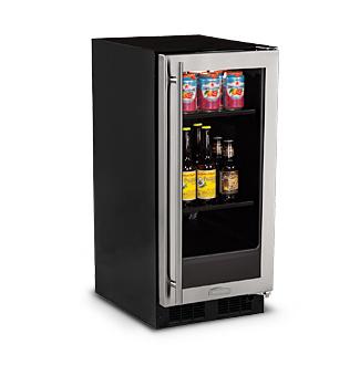 15" Beverage Center - Stainless Frame Glass Door - Left Hinge