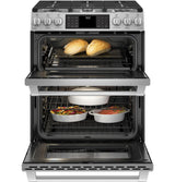 GE Cafe™ Series 30" Slide-In Front Control Gas Double Oven with Convection Range