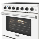 36 Inch Professional Gas Range In White