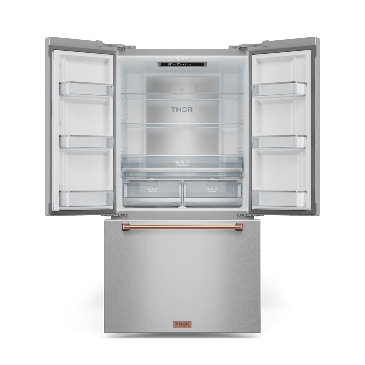 36 Inch 20.3 Cu Ft French Door Counter Depth Refrigerator With Ice Maker In Stainless Steel/rose Gold  Gordon Ramsay Series
