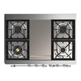 ILVE UMD40FQNR3BGCLP Majestic III 40 inch Dual Fuel Range with 6 Burners and Griddle, Dual Function Burner up to 25,000 BTU (Liquid Propane, Solid Door, Blue Grey, Chrome)