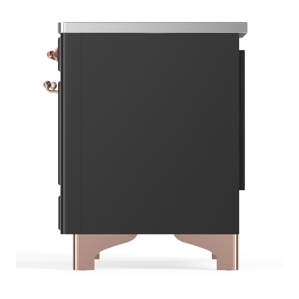 ILVE UMDIB40QNR3MGP Majestic III 40 inch Induction Range with 6 Elements, 3.82 cu. ft. Total Oven Capacity (Solid Door, Graphite Matte, Copper)