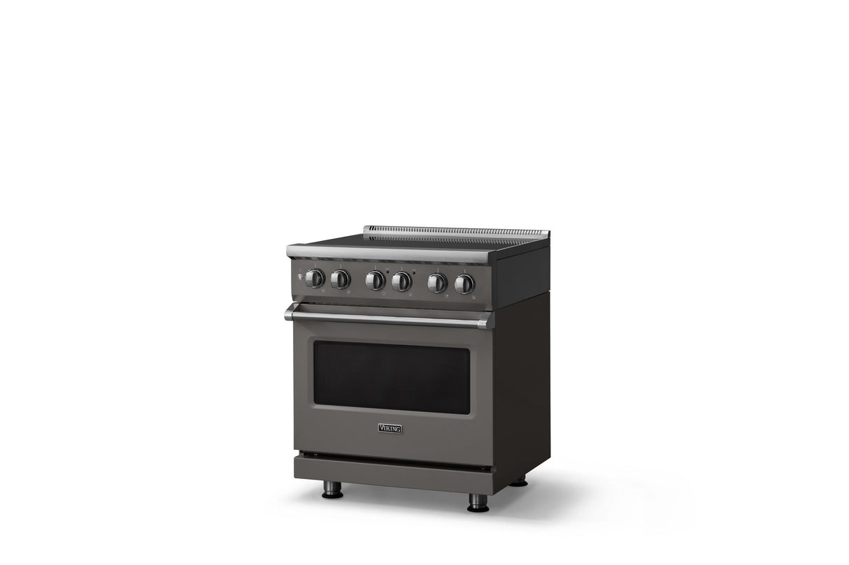 30"W. Induction Range (Finish: Damascus Gray, Trim: Polished Chrome)