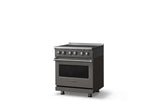30"W. Induction Range (Finish: Damascus Gray, Trim: Polished Chrome)