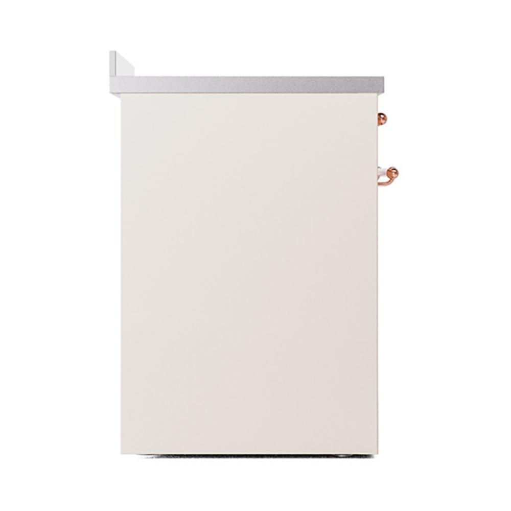 ILVE UNI304QNMPAWP Nostalgie II Noblesse 30 inch Induction Range (Solid Door, Antique White, Copper)
