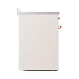 ILVE UNI304QNMPAWP Nostalgie II Noblesse 30 inch Induction Range (Solid Door, Antique White, Copper)