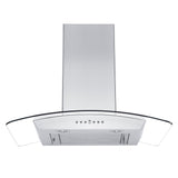 ZLINE Convertible Vent Wall Mount Range Hood in Stainless Steel & Glass with Crown Molding (KZCRN)