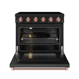 36 Inch Professional Electric Range In Black/rose Gold  Gordon Ramsay Series