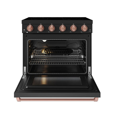 36 Inch Professional Electric Range In Black/rose Gold  Gordon Ramsay Series