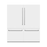 ZLINE 72 in. 39.6 cu. ft. French Door Built-In Bottom Freezer Refrigerator with Water Dispensers and Ice Makers in White Matte with Graphite Gray Interior (GRBIT-WM-72)