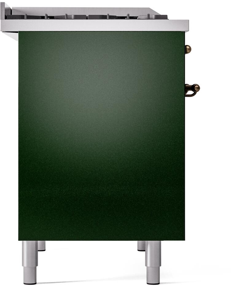 Nostalgie II 40 Inch Dual Fuel Liquid Propane Freestanding Range in Emerald Green with Bronze Trim