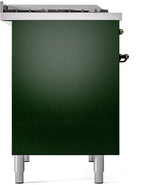 Nostalgie II 40 Inch Dual Fuel Liquid Propane Freestanding Range in Emerald Green with Bronze Trim