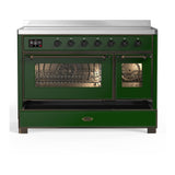 ILVE UMIB48NR3EGB Majestic III 48 inch Induction Range with 6 Elements, 5.02 cu. ft. Total Oven Capacity (Triple Glass Door, Emerald Green, Burnished)