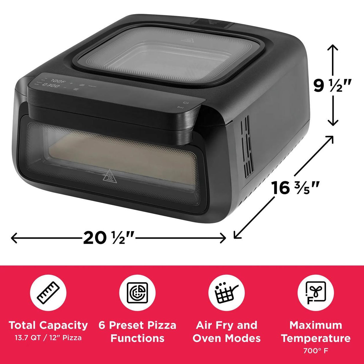 Countertop Pizza Oven with Air Fry and Oven Cooking Modes