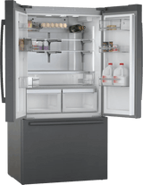 800 Series French Door Bottom Mount Refrigerator 36" Black Stainless Steel