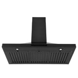 ZLINE 36" Convertible Wall Mount Range Hood in Black Stainless Steel with Set of 2 Charcoal Filters, LED lighting and Dishwasher-Safe Baffle Filters (BSKBN-CF-36)
