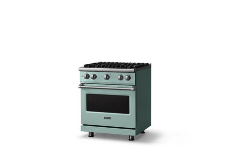 30"W. Sealed Burner Gas Range (Finish: Splash, Trim: Polished Chrome, Fuel: Natural Gas)