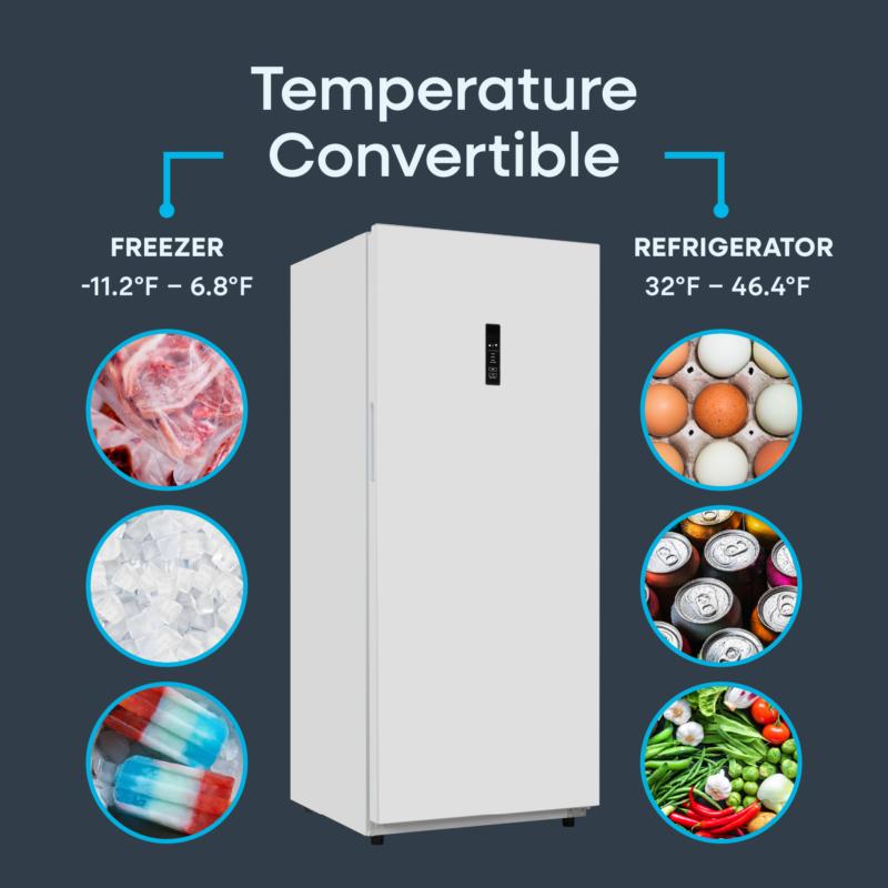 Element 14.0 cu. ft. Upright Convertible Freezer / Refrigerator - White, ENERGY STAR (EXUF14CEEW)