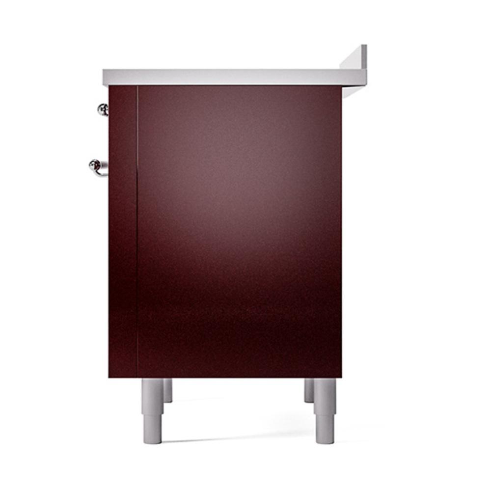 ILVE UNI366QNMPBUC Nostalgie II Noblesse 36 inch Induction Range (Solid Door, Burgundy, Chrome)