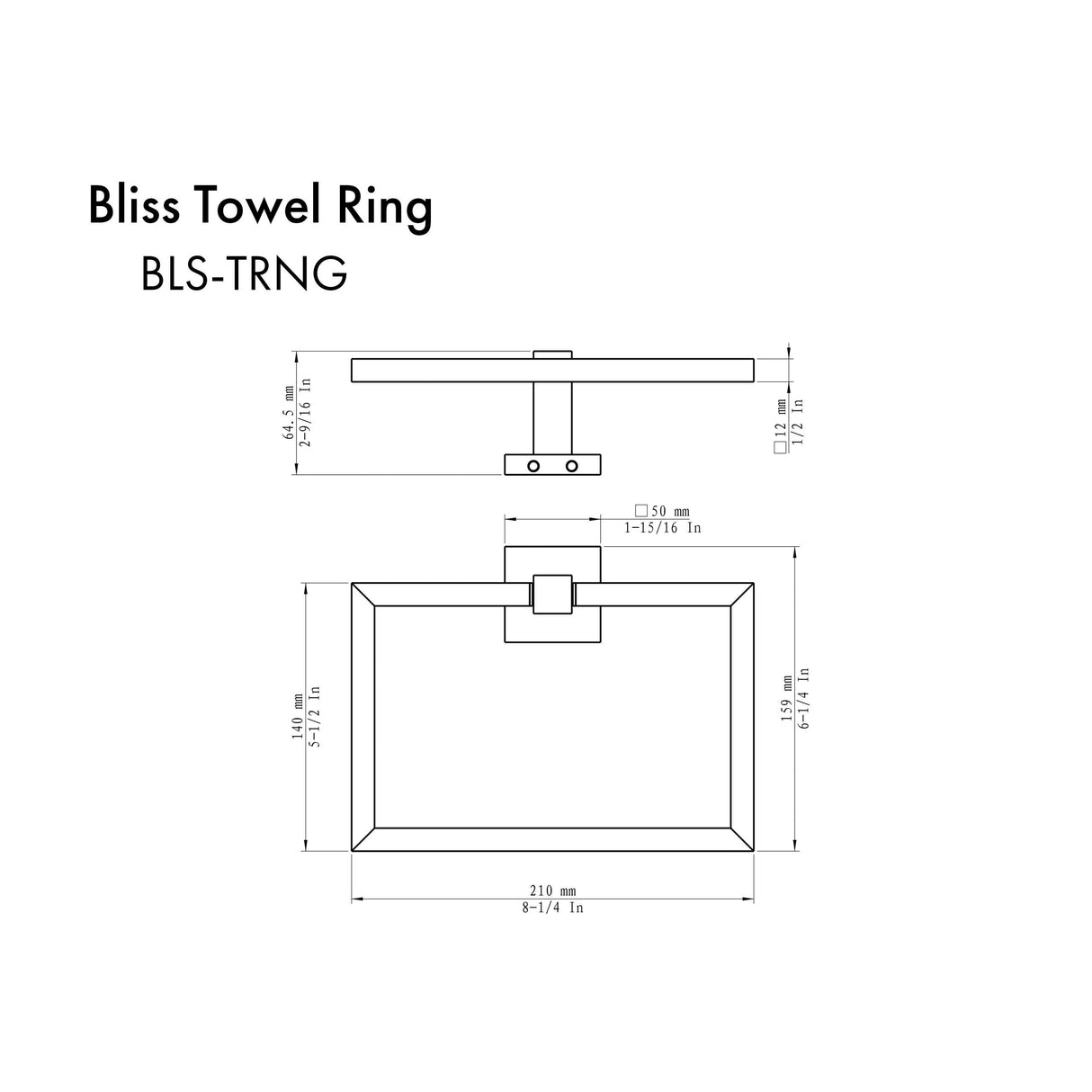 ZLINE Bliss Towel Ring in Gun Metal (BLS-TRNG-GM)