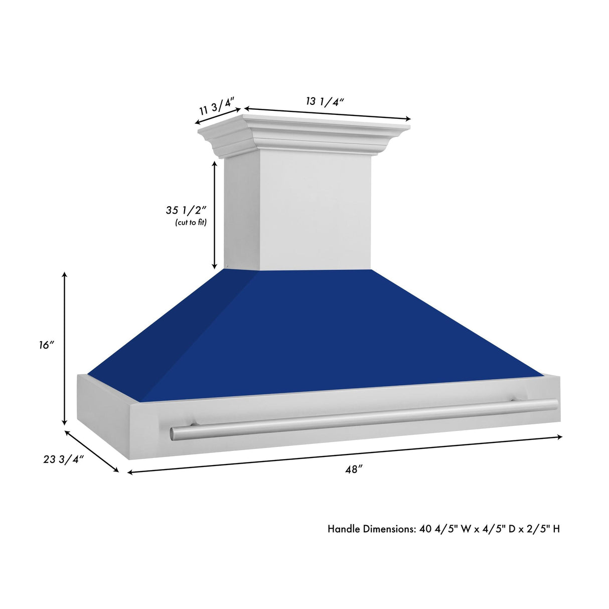 ZLINE 48 in. DuraSnow Stainless Steel Range Hood with Colored Shell Options (8654SNX-48) [Color: DuraSnow Stainless Steel]