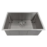 ZLINE 30 in. Meribel Undermount Single Bowl Stainless Steel Kitchen Sink with Bottom Grid (SRS-30)