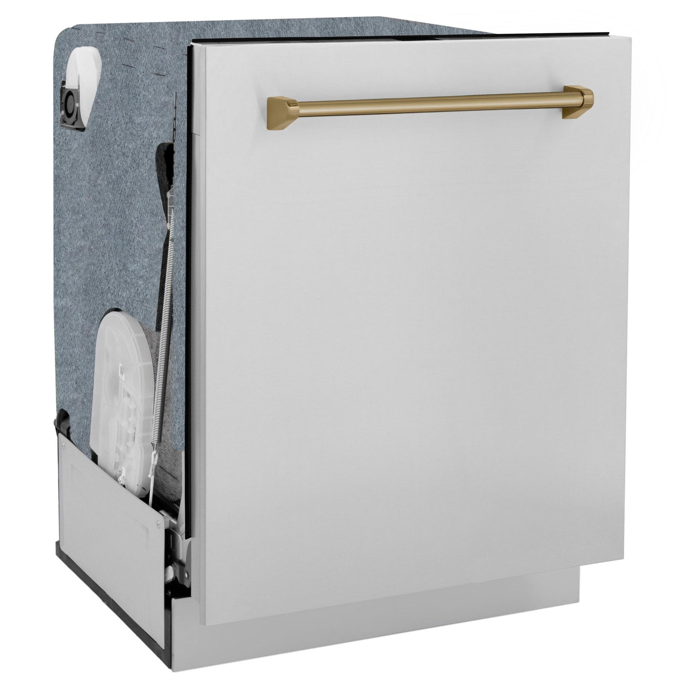 ZLINE Autograph Edition 24" 3rd Rack Top Touch Control Tall Tub Dishwasher in Stainless Steel with Accent Handle, 45dBa (DWMTZ-304-24) [Color: Champagne Bronze]