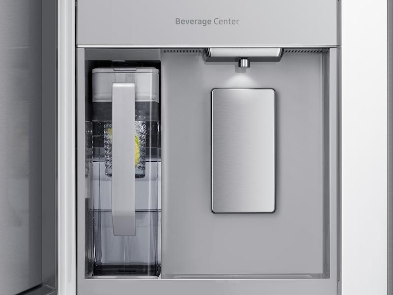Bespoke 4-Door Flex™ Refrigerator (29 cu. ft.) with Family Hub™+ in Charcoal Glass Top and Stainless Steel Bottom Panels