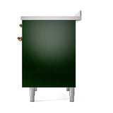 ILVE UNDI406QNMPEGG Nostalgie II Noblesse 40 inch Induction Range (Solid Door, Emerald Green, Brass)